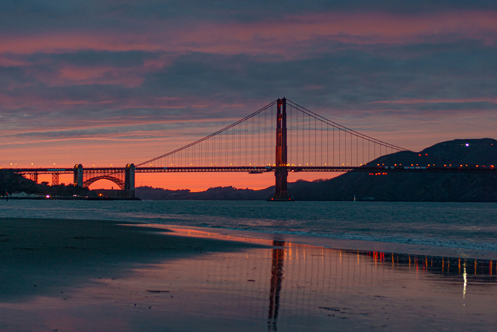 Golden Gate Bridge at twilight